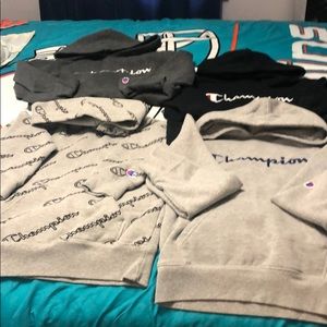 Lot of four Champion Hoodies